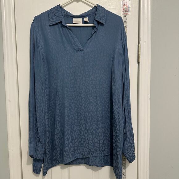Chicos Jacquard Animal-Print Top Size 3 XL - Picture 1 of 9